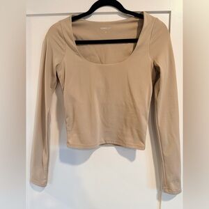 PacSun Women's Beige Long Sleeve Top